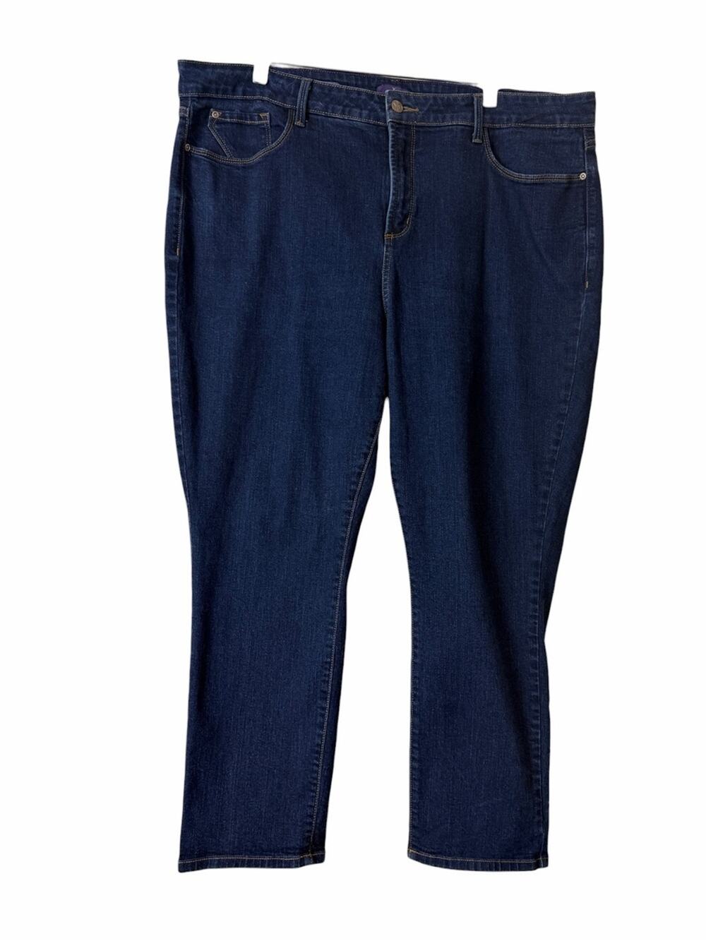 NYDJ Ira Relaxed Ankle Jeans Women’s 20W Dark Wash Denim Slimming Plus High Rise
